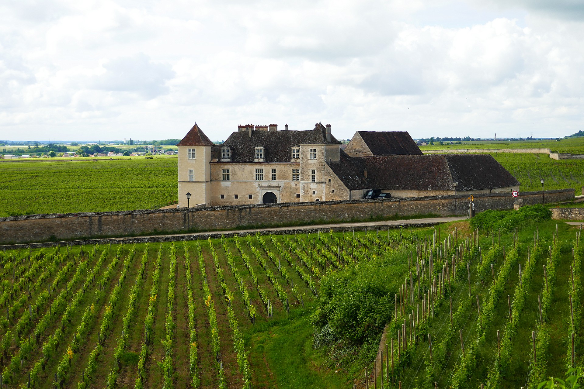 Arrivée sur le Clos Vougeot.