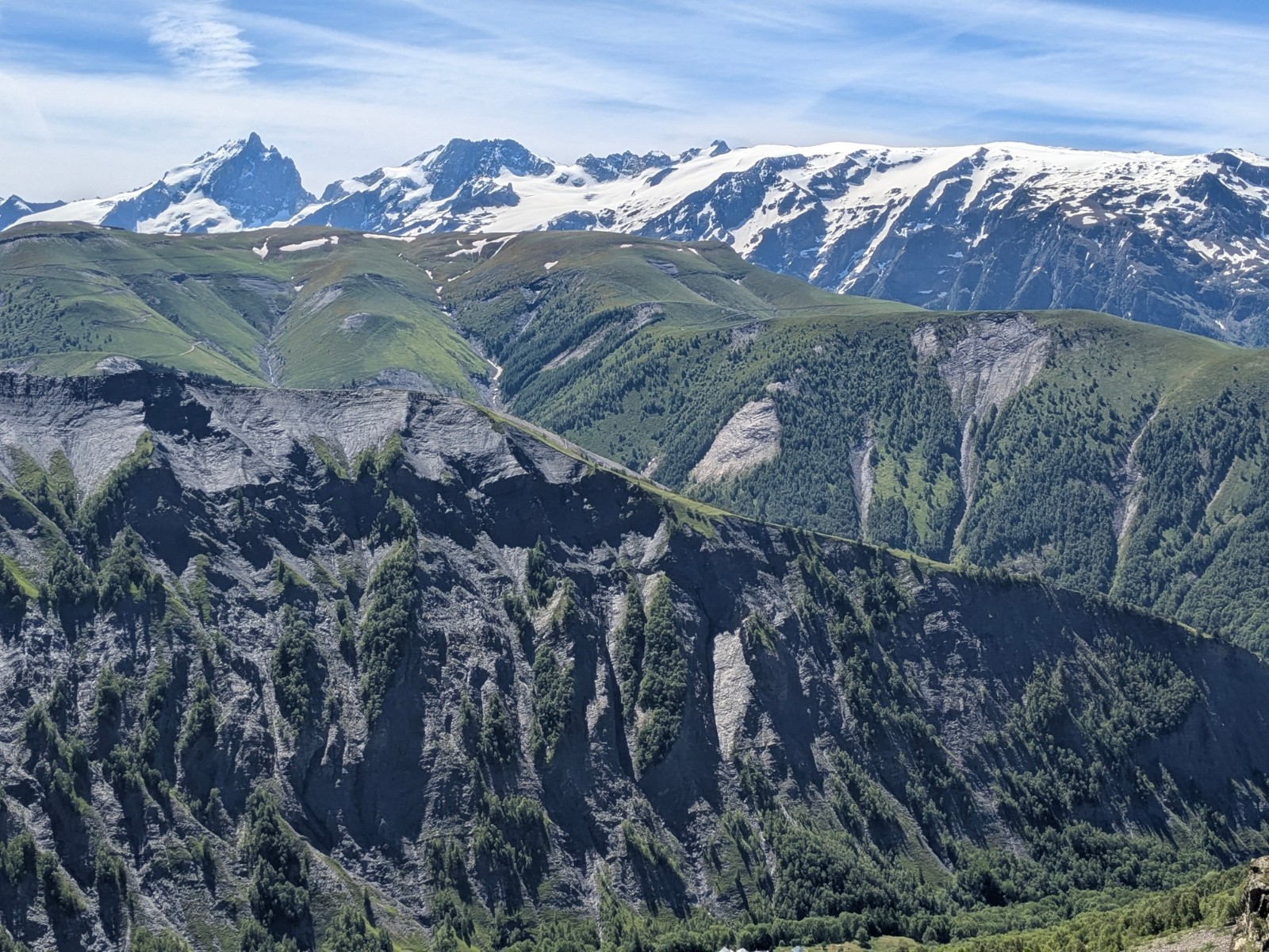 Avant d'arriver au Col de Sarennes : Meije, Rateau