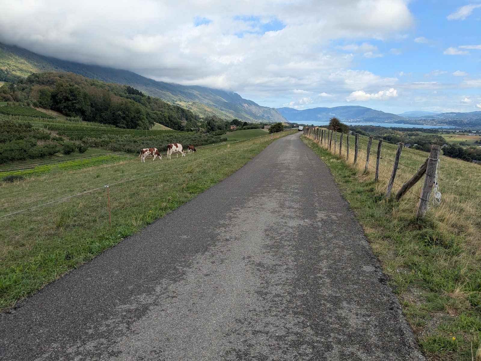 Apres le col de l'Epine direction Bourget du Lac.